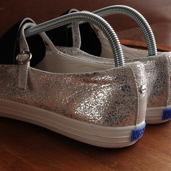Keds Flats Womens Size 10M Silver Metallic Mary Jane Square Toe Sneaker Shoes - Picture 8 of 14